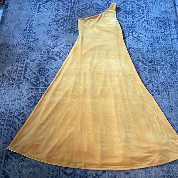 NWT Polo by Ralph Lauren Stretch Velvet One Shoulder Dress M - Picture 8 of 10